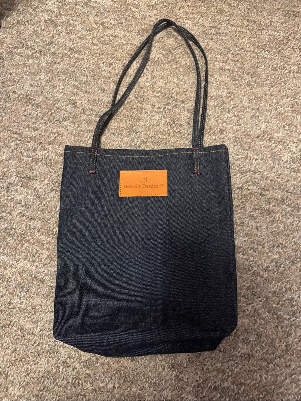 Detroit Denim Co. dark denim handmade tote bag